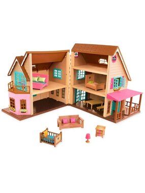 Li'l Woodzeez Honeysuckle Hillside Cottage House With Furniture 20 Piece Set